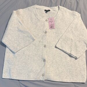 Womens Heathered Gray Cardigan